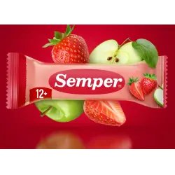 Батончик фруктовый Semper яблоко и клубника