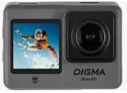 Экшен камера 4k водонепроницаемая Digma DiCam 870