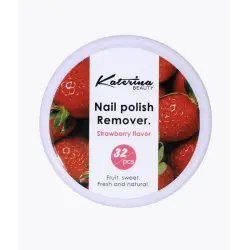 Салфетки диски для снятия лака клубника Katerina Beauty 32 шт