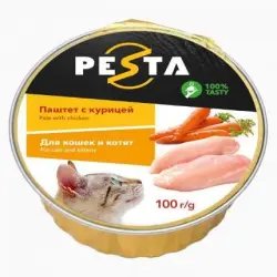 Консервированный корм для взрослых кошек и котят Pesta "Паштет с курицей"